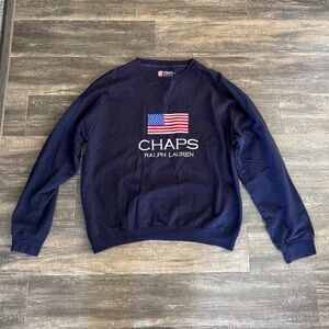 EUC Vintage 90s Ralph Lauren Unisex Sweatshirt Sz M navy blue chaps Ralph Laure